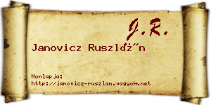 Janovicz Ruszlán névjegykártya